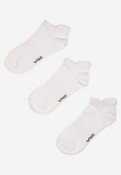 Białe Bawełniane Skarpety 3 Pack z Napisami Folindria. Białe skarpety Born2be, bez wzorów, z bawełny. W wyprzedaży za 12.74 zł.
