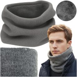 Komin męski na szyję czarny Trizand uniwersalny rozmiar ciepły stylowy dodatek n. Szare szaliki TRIZAND, bez wzorów. Za 30.90 zł.