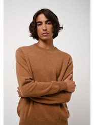 AUTHENTIC CASHMERE Kaszmirowy sweter "Aigliére" w kolorze jasnobrązowym rozmiar: L. Brązowe swetry nierozpinane AUTHENTIC CASHMERE, l, bez wzorów, z kaszmiru, bez kołnierzyka, bez ramiączek. Za 283.08 zł.
