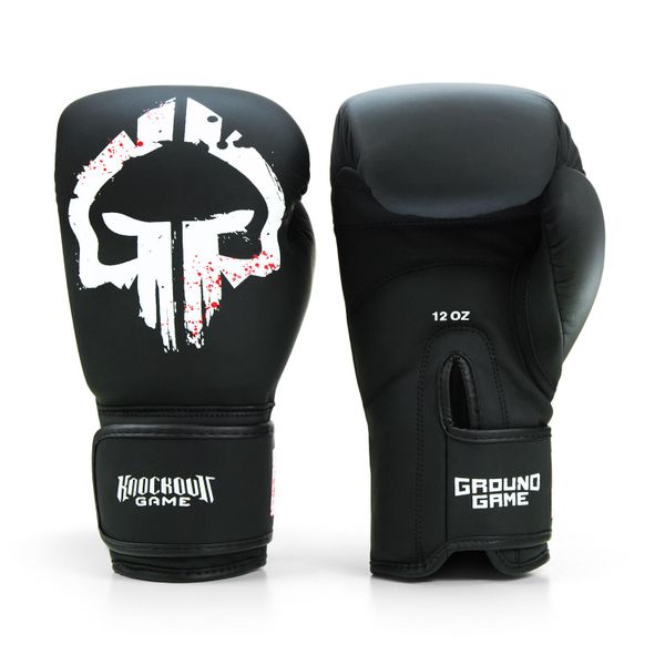 Rękawice bokserskie Ground Game Skullz. Czarne trapery GROUND GAME, z materiału, bez zapięcia. Za 249.99 zł.
