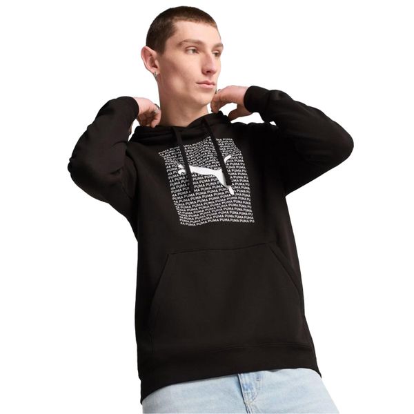 Męska Bluza Z Logo Essentials. Czarne bluzy z kapturem Puma, m, bez wzorów, z bawełny, z kapturem. Za 179.00 zł.