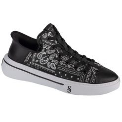 Buty sportowe Sneakersy męskie, Slip-Ins Snoop One - Double G. Niebieskie buty sportowe casual Skechers, bez wzorów, bez zapięcia. Za 449.99 zł.