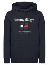 Tommy Hilfiger Bluza Embro Flag MW0MW42735 Granatowy Regular Fit. Niebieskie bluzy Tommy Hilfiger, l, bez wzorów, z bawełny, bez kaptura. Za 529.99 zł.