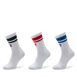 Zestaw 3 par wysokich skarpet męskich New Balance. Białe skarpety New Balance, bez wzorów. Za 59.99 zł.