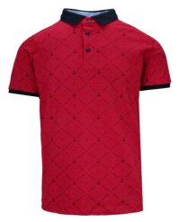 Koszulka POLO, Czerwona w Kotwice, Męska, Krótki Rękaw, T-shirt. Czerwone bluzki z długim rękawem Le Marin, m, bez wzorów, z bawełny, bez kołnierzyka, bez ramiączek. Za 159.00 zł.