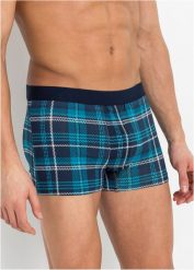Bokserki (3 pary). Niebieskie bokserki bonprix, l, bez wzorów. Za 64.99 zł.