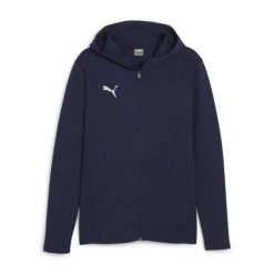 Bluza z kapturem i zamkiem błyskawicznym Puma TeamFinal. Niebieskie bluzy Puma, l, bez wzorów, z kapturem. W wyprzedaży za 169.00 zł.