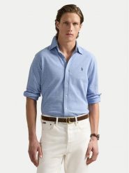 Polo Ralph Lauren Koszula 710963499001 Błękitny Slim Fit. Niebieskie koszule Polo Ralph Lauren, l, bez wzorów, z bawełny, bez kołnierzyka, bez ramiączek. Za 399.99 zł.