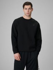4F Bluza dresowa regular bez kaptura męska - czarna S. Czarne bluzy 4F, l, bez wzorów, z dresówki, bez kaptura. Za 149.99 zł.