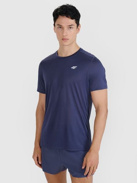 4F Koszulka do biegania regular szybkoschnąca męska - szara L. Szare t-shirty 4F, l, bez wzorów, z dzianiny, bez kołnierzyka, bez ramiączek. W wyprzedaży za 119.99 zł.