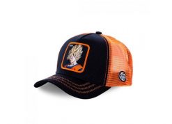 Czapka Trucker Capslab x Dragon Ball Z (Goku Saiyen) - Czarny/Pomarańczowy. Brązowe czapki z daszkiem Capslab, na lato, bez wzorów, z bawełny. Za 177.62 zł.