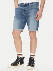 G-Star Raw Szorty jeansowe 3301 D10481 D634 H096 Niebieski Slim Fit. Niebieskie szorty G-Star, m, bez wzorów, z bawełny, retro. Za 260.99 zł.