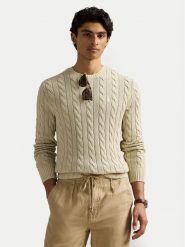 Polo Ralph Lauren Sweter 710965867001 Beżowy Regular Fit. Brązowe swetry rozpinane Polo Ralph Lauren, m, bez wzorów, z bawełny, bez kołnierzyka, bez ramiączek. Za 599.99 zł.