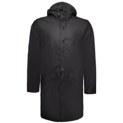 Kurtka Rains Long Jacket W3. Czarne kurtki Rains, m, bez wzorów, bez kaptura. W wyprzedaży za 378.30 zł.