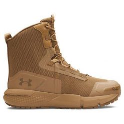 Buty bushcraft męskie Under Armour Charged Valsetz. Brązowe buty turystyczne Under Armour, bez wzorów, bez zapięcia. Za 399.99 zł.