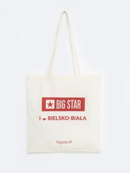 Torba bawełniana bielsko-biała 102. Białe torby na ramię BIG STAR, z aplikacjami, z bawełny, na ramię, z nadrukiem, bez dodatków. Za 4.99 zł.