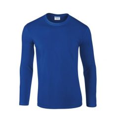 Koszulka Z Długim Rękawem Dla Dorosłych Unisex Soft Touch. Niebieskie bluzki z długim rękawem GILDAN, s, bez wzorów, bez kołnierzyka, bez ramiączek. Za 50.99 zł.