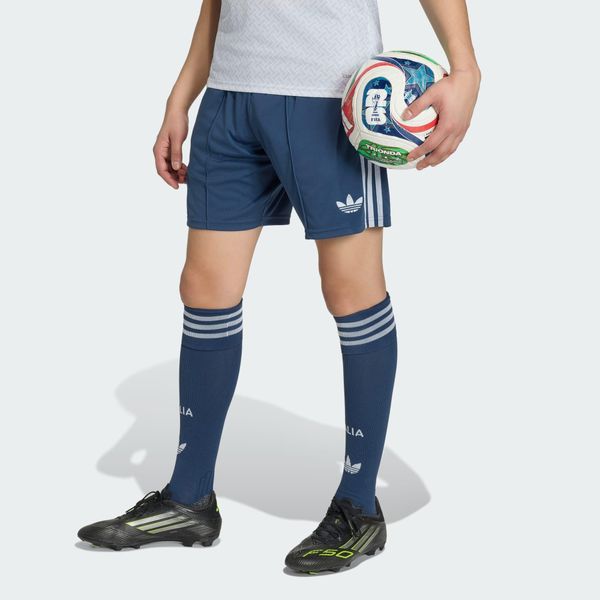 Spodenki wyjazdowe Włochy 26. Niebieskie krótkie spodenki sportowe Adidas, xs, bez wzorów, z dzianiny. Za 199.00 zł.