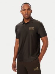 EA7 Emporio Armani Polo 7M002256 AF26529 U6027 Brązowy ciemny Regular Fit. Brązowe koszulki polo EA7 Emporio Armani, m, bez wzorów, z syntetyku, bez kołnierzyka, bez ramiączek. Za 529.99 zł.