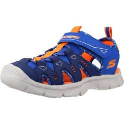 Sandały SKECHERS 407015L Niebieski. Niebieskie sandały Skechers, z syntetyku, bez zapięcia. Za 169.99 zł.