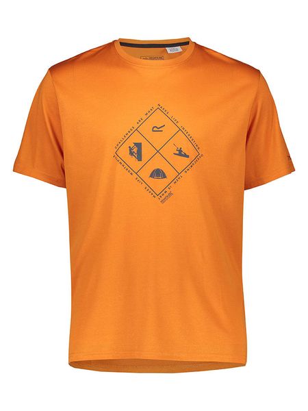 Regatta Koszulka sportowa "Fingal Stretch" w kolorze pomarańczowym rozmiar: L. Pomarańczowe t-shirty sportowe Regatta, bez wzorów, bez ramiączek, outdoorowe. Za 43.88 zł.