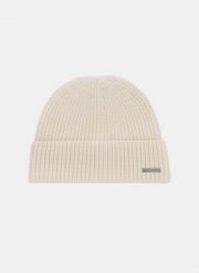 PAKO LORENTE – Beżowa wełniana czapka męska. Brązowe czapki zimowe Pako Lorente, bez wzorów, prążkowane. Za 249.99 zł.