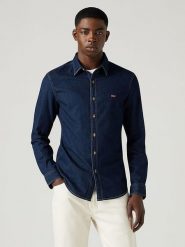 Levi´s Koszula dżinsowa w kolorze granatowym rozmiar: XS. Niebieskie koszule s, bez wzorów, z bawełny, bez kołnierzyka, bez ramiączek. Za 105.14 zł.