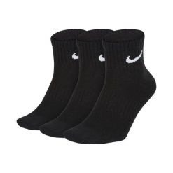Skarpetki treningowe Nike Everyday Lightweight Ankle 3 pack do kostki. Czarne skarpety Nike, bez wzorów, z bawełny. Za 58.99 zł.
