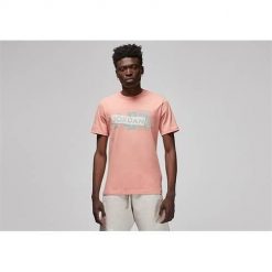 Koszulka sportowa męska Nike Air Jordan Brand Graphic. Czerwone t-shirty sportowe Nike, bez wzorów, z bawełny, bez ramiączek. Za 244.00 zł.