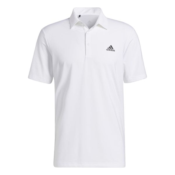 Ultimate365 Solid Left Chest Polo Shirt. Białe koszulki polo Adidas, m, bez wzorów, bez kołnierzyka, bez ramiączek, na golfa. W wyprzedaży za 190.00 zł.