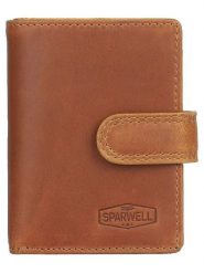 SPARWELL Skórzany portfel "Nico" w kolorze jasnobrązowym - 7 x 10 x 2 cm rozmiar: onesize. Brązowe portfele SPARWELL, bez wzorów, z materiału. Za 114.17 zł.