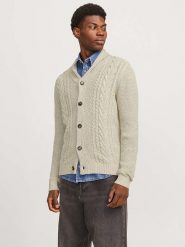 Jack & Jones Kardigan w kolorze beżowym rozmiar: XL. Brązowe swetry rozpinane Jack & Jones, xl, bez wzorów, bez kołnierzyka, bez ramiączek. Za 97.28 zł.