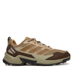 Trekkingi adidas. Brązowe buty trekkingowe Adidas, bez wzorów, bez zapięcia. Za 349.99 zł.