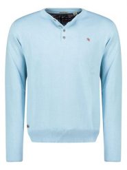 Geographical Norway Sweter "Fraser" w kolorze błękitnym rozmiar: L. Niebieskie swetry nierozpinane Geographical Norway, l, bez wzorów, z bawełny, bez kołnierzyka, bez ramiączek. Za 121.80 zł.