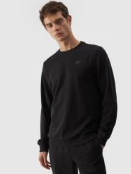 4F Bluza dresowa nierozpinana bez kaptura męska - czarna S. Czarne bluzy 4F, m, bez wzorów, z bawełny, bez kaptura. Za 129.99 zł.
