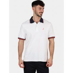 Koszulka polo męska Nautica Leonid. Białe koszulki polo Nautica, l, bez wzorów, bez kołnierzyka, bez ramiączek. Za 369.00 zł.