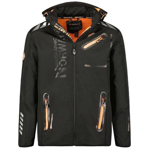 Męska Kurtka Soft Shell Royaute. Czarne kurtki Geographical Norway, m, bez wzorów, z elastanu, z kapturem. Za 318.00 zł.