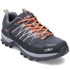 Buty trekkingowe męskie CMP Rigel WP. Czarne trekkingi CMP, bez wzorów, z materiału, bez zapięcia. W wyprzedaży za 319.99 zł.