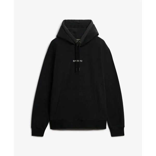 Polarowa bluza z kapturem z mikro logo Superdry. Czarne bluzy z kapturem Superdry, s, bez wzorów, z polaru, z kapturem. Za 349.25 zł.