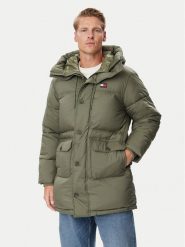 Tommy Jeans Kurtka zimowa DM0DM23730 Zielony Relaxed Fit. Zielone kurtki Tommy Jeans, na zimę, m, bez wzorów, z jeansu, bez kaptura. Za 1,299.00 zł.