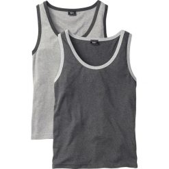 Koszulka bez rękawów (2 szt.) bonprix jasnoszary melanż + antracytowy melanż. Bezrękawniki bonprix. Za 55.98 zł.