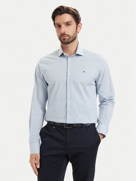Tommy Hilfiger Koszula Gingham MW0MW42931 Niebieski jasny Regular Fit. Niebieskie koszule Tommy Hilfiger, m, bez wzorów, z bawełny, bez kołnierzyka, bez ramiączek. Za 329.99 zł.