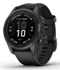 Zegarek Garmin Fenix 7S Pro 42mm Sapphire Solar szary tytanowy DLC z czarnym paskiem. Czarne zegarki sportowe GARMIN. Za 3,513.99 zł.