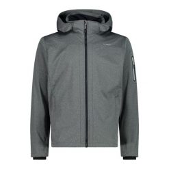Kurtka turystyczna z kapturem CMP. Szare kurtki softshell CMP, bez wzorów, z polaru, z kapturem. Za 349.40 zł.