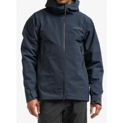 Kurtka przeciwdeszczowa męska Didriksons Biak JKT. Niebieskie kurtki Didriksons, m, bez wzorów, bez kaptura. Za 835.99 zł.