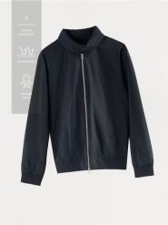 Kurtka z chowanym kapturem - granatowy. Niebieskie kurtki Reserved, l, bez wzorów, z tkaniny. Za 159.99 zł.