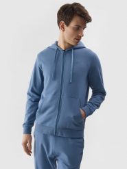 4F Bluza dresowa rozpinana z kapturem męska - granatowa S. Niebieskie bluzy z kapturem 4F, l, bez wzorów, z bawełny, z kapturem. W wyprzedaży za 69.99 zł.