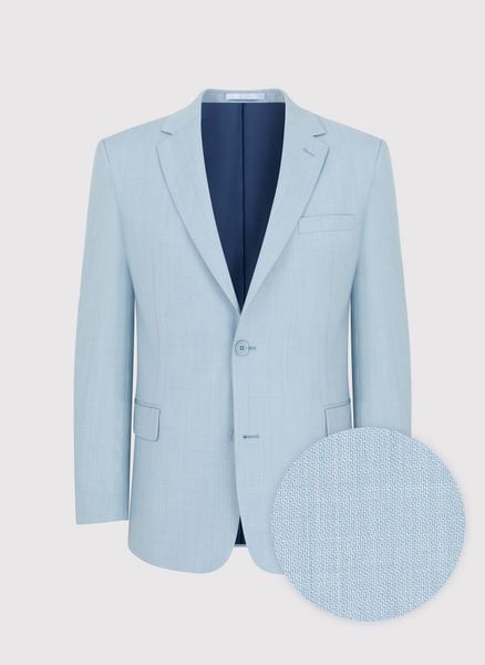 PAKO LORENTE – Błekitna gładka marynarka garniturowa. Niebieskie garnitury Pako Lorente, na komunię, m, bez wzorów, z lycry. Za 899.99 zł.