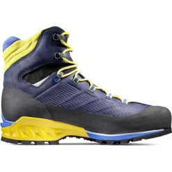 Buty trekkingowe męskie Mammut Kento Advanced High Gtx. Niebieskie buty turystyczne Mammut, bez wzorów, z materiału, za kostkę, bez zapięcia, trekkingowe. W wyprzedaży za 959.00 zł.