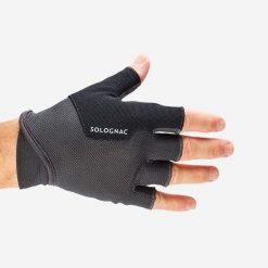 Rękawiczki Mitenki Ball Trap. Czarne rękawiczki SOLOGNAC, bez wzorów, z elastanu. Za 49.99 zł.